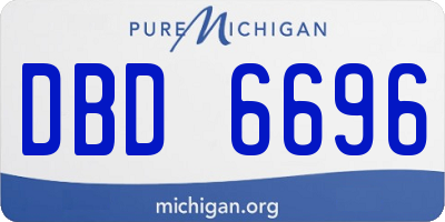 MI license plate DBD6696