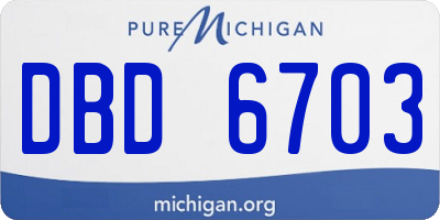 MI license plate DBD6703