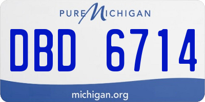 MI license plate DBD6714