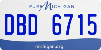 MI license plate DBD6715