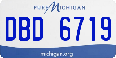 MI license plate DBD6719