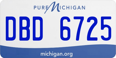 MI license plate DBD6725