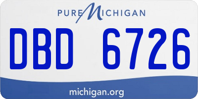 MI license plate DBD6726