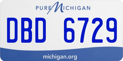 MI license plate DBD6729