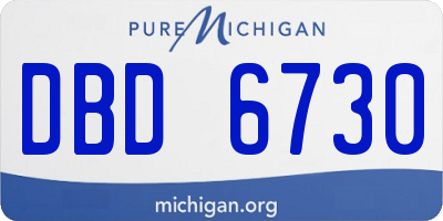 MI license plate DBD6730