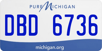 MI license plate DBD6736