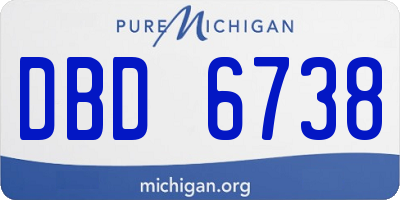 MI license plate DBD6738