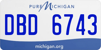 MI license plate DBD6743