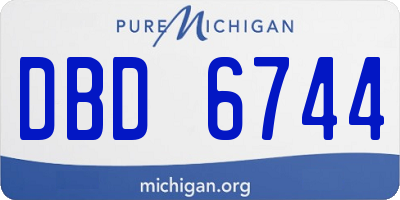 MI license plate DBD6744
