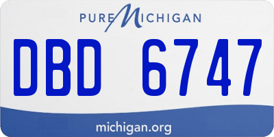 MI license plate DBD6747