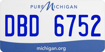 MI license plate DBD6752