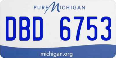 MI license plate DBD6753