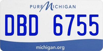 MI license plate DBD6755