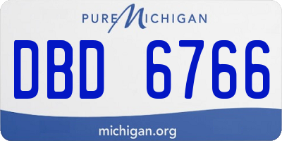 MI license plate DBD6766
