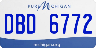 MI license plate DBD6772