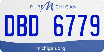 MI license plate DBD6779