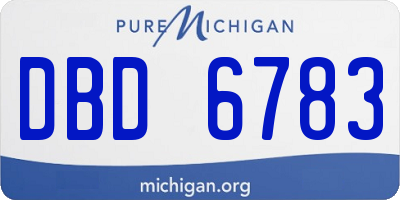 MI license plate DBD6783