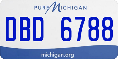 MI license plate DBD6788