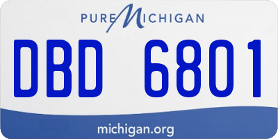 MI license plate DBD6801