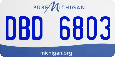MI license plate DBD6803