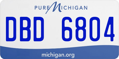 MI license plate DBD6804