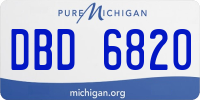 MI license plate DBD6820