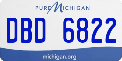 MI license plate DBD6822