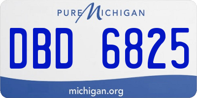 MI license plate DBD6825