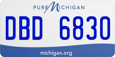 MI license plate DBD6830