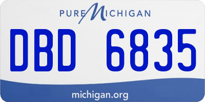 MI license plate DBD6835