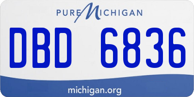 MI license plate DBD6836