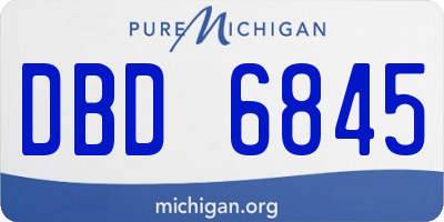 MI license plate DBD6845