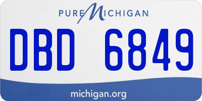 MI license plate DBD6849