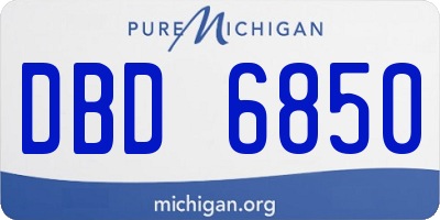 MI license plate DBD6850