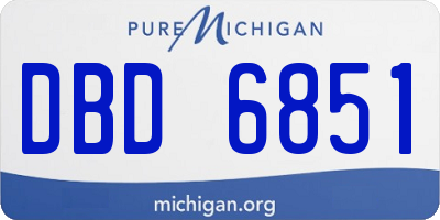 MI license plate DBD6851