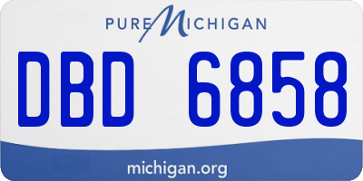 MI license plate DBD6858