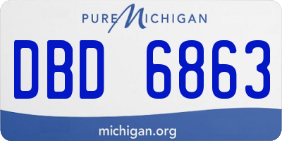 MI license plate DBD6863