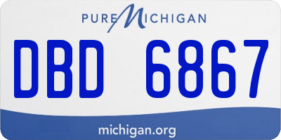 MI license plate DBD6867