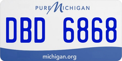 MI license plate DBD6868