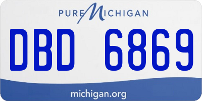 MI license plate DBD6869