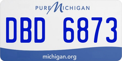 MI license plate DBD6873