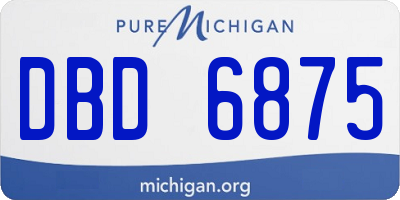 MI license plate DBD6875