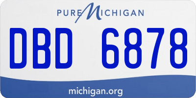 MI license plate DBD6878