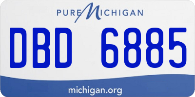 MI license plate DBD6885