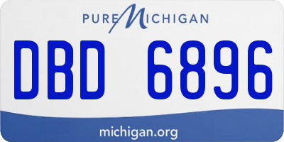 MI license plate DBD6896