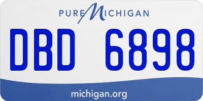 MI license plate DBD6898