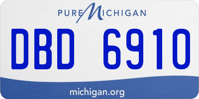 MI license plate DBD6910