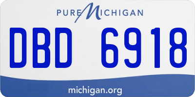 MI license plate DBD6918