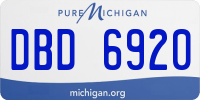 MI license plate DBD6920