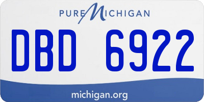 MI license plate DBD6922
